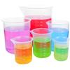 GZLFH 6 Pezzi Misurino Graduato, 50ML 100ML 150ML 250ML 500ML 1000ML, Misurini Graduati Plastica per Misurazioni Quotidiane DIY Misuratore Laboratorio Becher