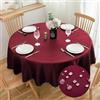 SPRICA Tovaglia Jacquard Rotonda 160 cm Copritavolo in Colore Solido Resistente all'Acqua, Design con Motivo Onde d'Acqua, Lavabile in Lavatrice, Rotondo 160cm, Rosso Vino