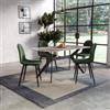 DEGHI Tavolo da pranzo 160x90 cm con top grigio riflesso in ceramica effetto marmo - Canyon