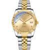 JewelryWe - Orologio da Polso da Uomo Meccanico Automatico da 36 Ore di Riserva di Carica, Lancette Luminescenti, Diamanti come Indici, Resistente all'Acqua, Design Elegante, Idee Regalo