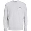 JACK & JONES Sweat Crew Neck Jjbeau-Felpa Girocollo, Melange Bianco, M Uomo