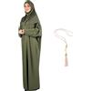 Modish Group Vestito Da Preghiera Per Donna Con Girls Musulmana Hijab Abito Lungo Abaya Vestiti Set Dubai Kaftan Con Muslim Tasbih (Cachi, Standard)