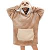 LATH.PIN Panda Felpa con cappuccio oversize coperta in flanella pullover felpa unisex, bradipo, L