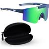 Vulevirtue Occhiali da Sole Ciclismo,Occhiali MTB Sportivi,Occhiali da sole sportivi polarizzati,Occhiali da sole polarizzati da ciclismo,per Ciclismo, Corsa, Pesca, Guida, Sport All'Aperto, Arrampicata (Blu)