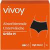 Vivoy Intimo discreto assorbente, a vita alta M, nero, discreto, igienico, assorbente in caso di lieve debolezza della vescica, biancheria intima per incontinenza lavabile e riutilizzabile da donna