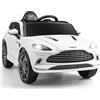 RELAX4LIFE 12V Macchina Elettrica per Bambini Aston Martin DBX, con Telecomando 2.4G, Musica, Luci, Clacson, 3-8 Anni, 1.4-2.5 km/h, Avvio Lento, Carico 30KG (BIANCO)