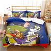 Ste-X Set Copripiumino Tom E Jerry 100% Cotone A Fiocco Lungo, Set di Biancheria da Letto Traspirante Copripiumino Leggero con Chiusura A Bottoni Nascosti (150x200cm,Taj 04)