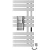 SKYLYZH Scaldasalviette Elettrico, Termostato WiFi Smart Scaldasalviette, per Alexa e Google Home e APP, 500x1100 mm, Portasciugamani elettrico, Scaldasalviette Elettrico Bagno Basso Consumo-WIFI White Right