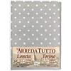 Tex family telo arredo copritutto gran foulard copriletto copridivano tessuto miros pois bianco - 1 piazza - cm. 170x280