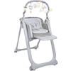 Chicco Polly Magic Relax Seggiolone Pappa per Bambini 0 Mesi-3 Anni (15 kg), Regolabile con 4 Ruote, Reclinabile a Sdraietta, Barra Gioco e Cuscino Riduttore, Moonstone