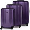 FERGÉ set di 3 valigie viaggio Marseille - bagaglio rigido dure leggera 3 pezzi valigetta 4 ruote viola