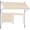 SONGMICS Tenda da Sole Avvolgibile, Tendalino Parasole Retrattile Manuale, Regolabile in Altezza con Manovella per Balcone Giardino Patio, 300 x 120 cm, Beige GSA302M01