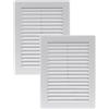 Vent Systems 150 x 200 mm - 2 pezzi - Bianca Copertura di ventilazione - Piatta, Rettangolare Fessure di ventilazione con Zanzariera - Aperture di ventilazione HVAC per Bagno, Ufficio domestico