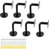 Docache Set di Supporti per Corrimano Docache - Supporti per Corrimano in Acciaio Inox Con Design Piatto Nero per Ringhiere, Corridoi, Ringhiere in Legno, Balaustre (6 Pezzi)