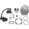 GOOFIT Cilindro Moto 44mm Testa Pistone y Guarnizioni con Dispositivi di Candela Accensione Sostituzione per 47cc 49cc Motore 2 Tempi Mini Quad ATV Pocket Dirt Bike