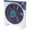 BAKAJI Ventilatore da Tavolo Potenza 45W Diametro Pale 40cm 3 Velocità Selezionabili Funzione Timer Griglia Rotante Colore Grigio Base a 2 Piedi Dimensione 40 x 37 x 14 cm