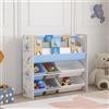 [en.casa] Scaffale per Cameretta con Contenitori Morbidi a Scaletta per Libri e Vaschette Porta Giochi Mobile a Misura di Bimbi 78x86x27 cm Decorazione Koala