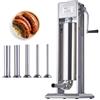 VEVOR Insaccatrice Manuale per Salsicce 7 L Macchina per Salsicce Verticale a Doppia Velocità, Realizzata in Acciaio Inossidabile 304 per Uso Alimentare, 5 Tubi di Ripieno, per Cucina, Ristorante