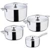 MasterPRO Set di casseruola + casseruola 20/24/28 cm + coperchio 16/20/24/28 cm ALESSI