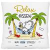 Sheepworld Cuscino di peluche con scritta Relax | piccolo cuscino decorativo, 25 cm x 25 cm, 100% poliestere | regalo, articolo decorativo | 74132