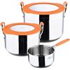 San Ignacio Compact - Game completo di pentole in acciaio inossidabile - Batteria da cucina a 5 parti - 2 20 e 24 cm con coperchio - 1 Pan - per tutti i tipi di incendi