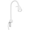 Briloner Leuchten Lampada da letto a LED, braccio flessibile, con interruttore on/off, 4 watt, 400 lumen, 3.000 Kelvin, colore bianco