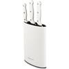 BERGNER NATURALLY - Set di 4 coltelli in acciaio inox - Chef 20 cm, Santoku 17,5 cm, Multitasking 12,5 cm - Protezione del blocco - Manico bianco soft touch - Consigliato il lavaggio a mano