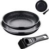 BERGNER Black Edition | Set di Padelle | 2 Padelle di Alluminio Stampato di 24 e 28 cm | Con Manico Ergonomico Intercambiabile | Utensili da Cucina | Per Ogni Tipo di Piano Cottura