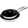 MasterPRO Argent 3 | 2 padelle antiaderenti da 20 e 28 cm | con triplo strato in acciaio inox e alluminio forgiato | con manico ergonomico | padella in acciaio inox | per tutti i tipi di cucina