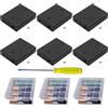 GTIWUNG 6 Pezzi 4 x AA 6V Supporto Batteria con Interruttore On/Off e Coperchio, Custodia per Batterie AA in Plastica con Presa USB Femmina, 4AA Porta Batterie con Presa USB e Interruttore ON/OFF