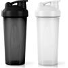 AOGOE Protein Shaker, 2PCS Shaker Proteico 600 ML, Bottiglia per Shaker con Tappo a Vite e Sfera di Miscelazione, Borraccia Palestra a Prova di Perdite, per Frullati Proteici, Senza BPA