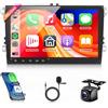 Rimoody 4G+64G Carplay Android 13 Autoradio 2 Din per VW Golf 5 6 Passat Polo Tiguan Touran Skoda Caddy Seat 9 Pollici Autoradio Android Auto GPS Navi WiFi Mirror Link Bluetooth FM/RDS Telecamera Posteriore