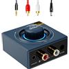 YMOO LDAC Bluetooth 5.2 Audio Ricevitore mit Aptx/Aptx-LL, Adattatore HiFi mit 3.5mm Rca Jack, Stereo a 30ms Bassa Latenza, Pulsanti Volume, Streaming da TV/Tablet/PC ad Altoparlante/Soundbar