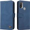 SEAHAI Cover per Motorola Moto E20/Moto E30/Moto E40, Ultra Sottile Custodia Premium Pelle Portafoglio Kickstand Slot per Schede [RFID Blocking] TPU Antiurto Flip Cover Libro - Blu