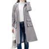 Onsoyours Trench Lungo da Donna con Cintura Trench Leggero con Cerniera Giacche Autunnali e Invernali da Donna a Tinta Unita Trench con Zip con Maniche Lunghe Cintura A Grigio XS