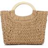 LHHMZ Borsa da spiaggia in paglia da donna, Borsa di paglia intrecciata, Borsa da spiaggia estiva per vacanze al mare