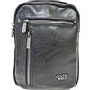 COVERI COLLECTION Borsello Monospalla Tracolla In Ecopelle Multitasca Capiente Borsa Vintage a Spalla Zip Porta Tablet Colore Nero Art.2232 Misure 24 X 18 X 8