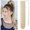 Benehair Posticci per Capelli Extension 71cm Coda Capelli Extension Lungo Rettilineo Coda Finta Capelli Sintetici Extension Coda Capelli Extensions per Donna Biondo con Riflessi Castano Chiaro