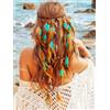 Zoestar Cerchietto per capelli con piume e nappe, stile indiano, tribale, festival, costume per donne (stile 3, taglia unica)