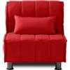EVERGREENWEB MATERASSI & BEDS EVERGREENWEB - Divano Letto 2 in 1 con Materasso Singolo 80x190 Ortopedico, Prontoletto RICHIUDIBILE 1 Posto con Rivestimento SFODERABILE e Lavabile, Cuscino SUPERSOFT Abbinato color Rosso - EVENING