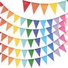 G2PLUS Bandierine Decorazione per Feste, 60 Bandierine Vintage in Lino Imitato Multicolore, Ghirlanda 20 Metri, Ideale per Stanza dei Bambini, Giardino e Party (Sicuro e Facile da Installare)