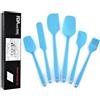 Generisch Set Utensili Cucina in Silicone Professionale - 6 Pezzi, Mestoli, Spatola, Leccapentole, Pennello e Paletta per Cucina, Pasticceria, Torte - Accessori Cucina Sicuri e Durevoli (blu)