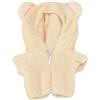 niannyyhouse Tutina in peluche da 10 cm, a forma di dinosauro, squalo, tutina morbida, accessori per vestire (beige)