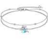 YFN Bracciale con pietra di luna per le donne in argento Sterling carino bracciale gioielli gioielli (gatto)