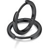 FaithHeart Argento 925 12MM Orecchini Donna Nero Regalo Ragazze Orecchini a Cerchio Delicato Orecchini Cerchio Piccoli Antiallergico di Alta qualità