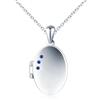 INFINIONLY Collane ciondolo ovale con foto in argento 925 da donna ragazze Collana Medaglioni con zirconi blu Ciondoli apribili creativa gioielli di moda