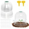 LATERN 10 Pezzi Copertura a Campane per Piante da Giardino, 26cm x 20cm Mini Serra in Plastica Riutilizzabile per Piante Protezione Antigelo - con 16 Etichette per Piante, 30 Picchetti di Fissaggio
