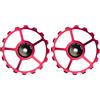 cyclingcolors 2x Puleggia Deragliatore Posteriore Alluminio 7075 Anodizzato Rosso Cuscinetto Sigillato 689-2RS Catena Bici Ciclo MTB Strada Città, 16 denti