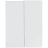 trendteam smart living Skin Armadietto Bagno, 60 x 67 x 18 cm, Frontale in Vetro a Specchio, Corpo in melammina Bianca con Molto Spazio, 60 x 67 x 18cm (BxHxT)