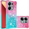 BLOTECH Glitter Copertura Cassa per Redmi Note 13 Pro 4G Rugged Armor Cover Custodia Guscio Morbido 2 strati Case + Liquido Sabbia Fluida Sparkly Quicksand Glitter inner Super Protettiva